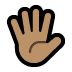 🖐🏽 hand with fingers splayed: medium skin tone display on Windows